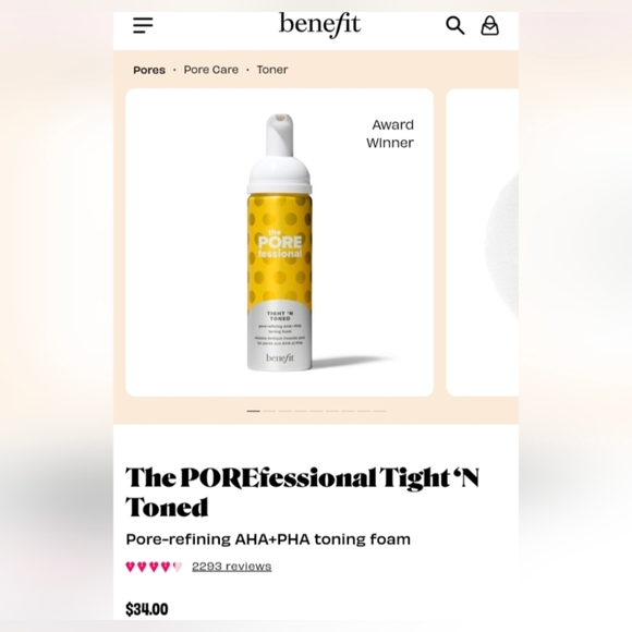 BENEFIT COSMETICS The POREfessional Tight ’n Toned Pore-Refining AHA+PHA Toner - Picture 15 of 15